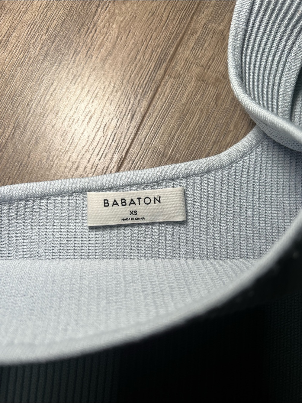 Babaton One Shoulder Ribbed Knit Mini Dress light blue XS - Picture 3 of 4